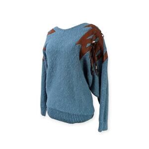 80s Western Applique Kimono sleeve sweater